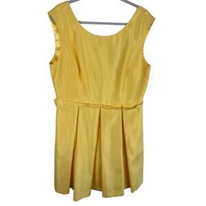 Danny & Nicole Yellow Sleeveless Pleated A-Line Dress 16